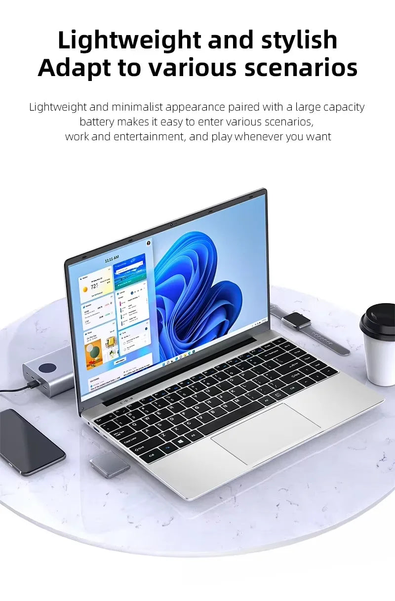 NEW 14.1'' Slim Office Laptop Windows 11 Intel i7 7500U 180° 12GB RAM 512GB 1TB SSD 1920*1080 Office Study Computer PC