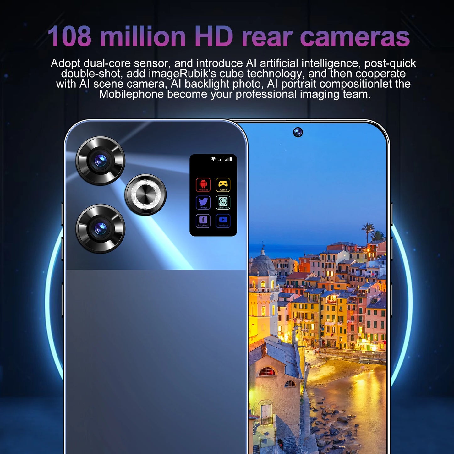 全新 i16 Pro Max 智慧型手機 7.3 吋 FHD+ 顯示器 驍龍 8 Gen3 72MP+108MP 相機 8000mAh 16GB+1TB | 超高效能