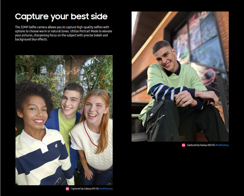 Samsung Galaxy A55 5G Smartphone Exynos 1480 50MP Camera 6.6" FHD+ Super AMOLED 120Hz Display 25W 5000mAh Battery Cellphone