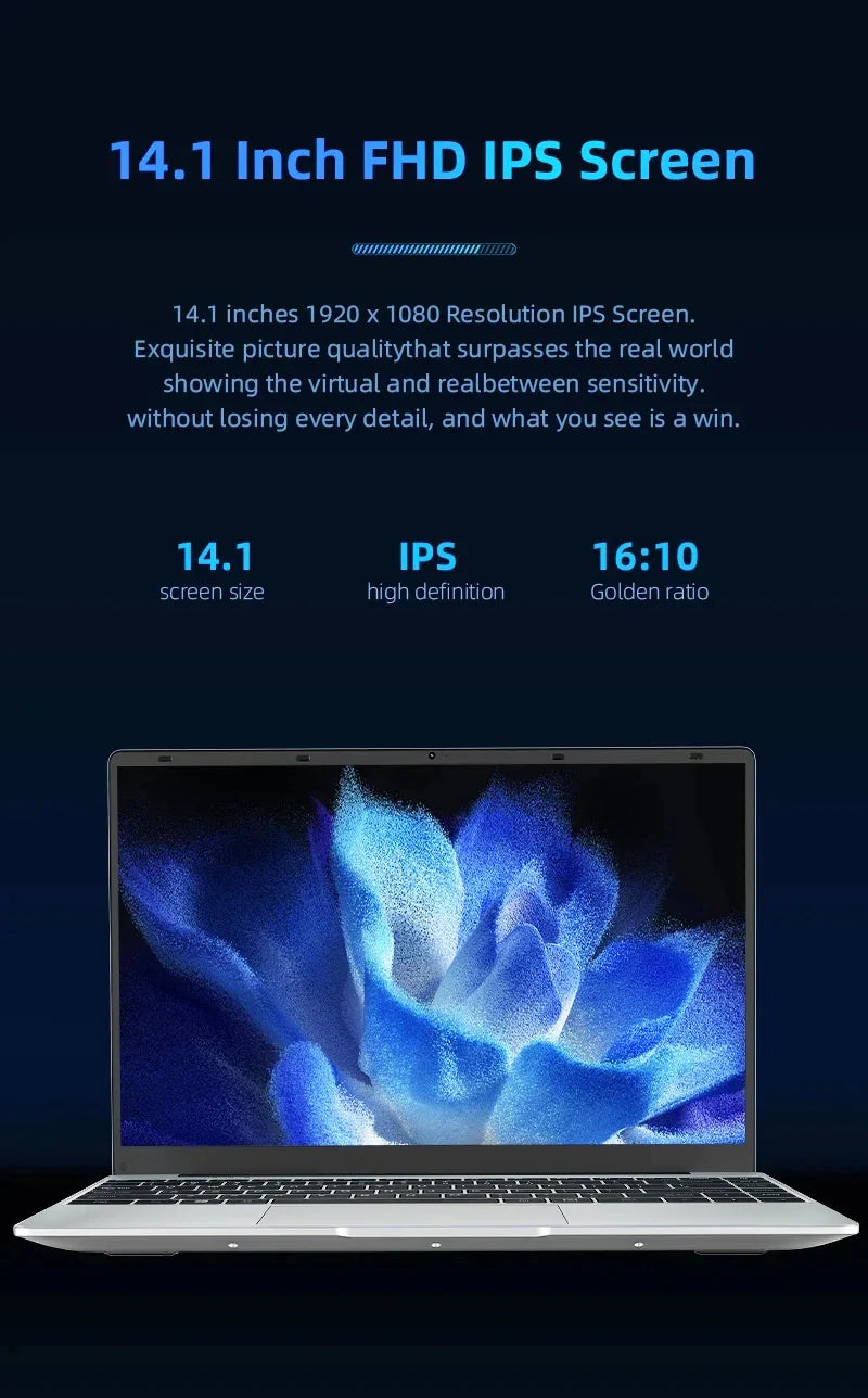 2025 New Laptop Computer Windows 11 12GB RAM 1TB SSD Intel Core i7 7500U 1920*1080 Resolution Laptop 14.1" Office Study Computer
