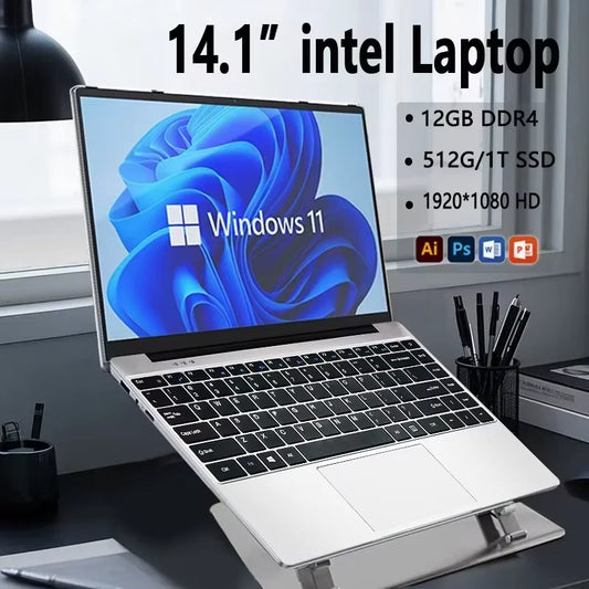 14.1" Inch Portable Computer Intel Core i7 7500U 12GB RAM 512GB 1TB 2TB SSD Laptop Windows 11 Notebook PC Office Study Gaming la
