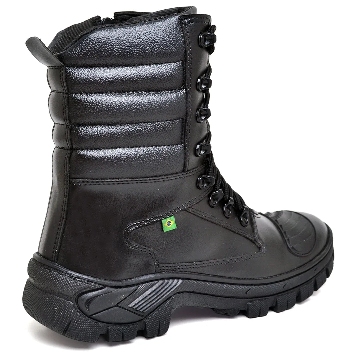 Men's Military Medium Year Boot with Black Zipper and Laces in Synthetic from 35 to 44