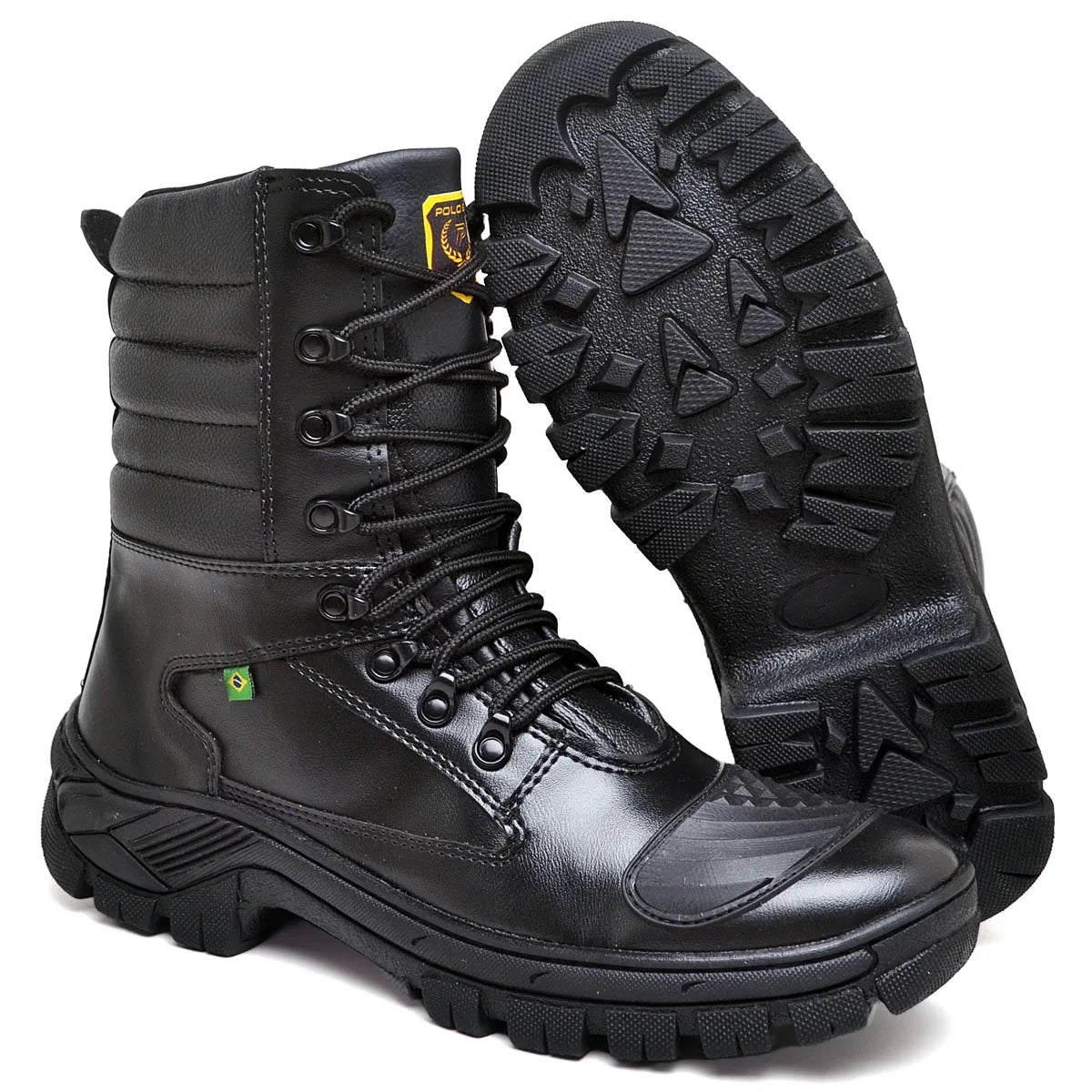 Men's Military Medium Year Boot with Black Zipper and Laces in Synthetic from 35 to 44