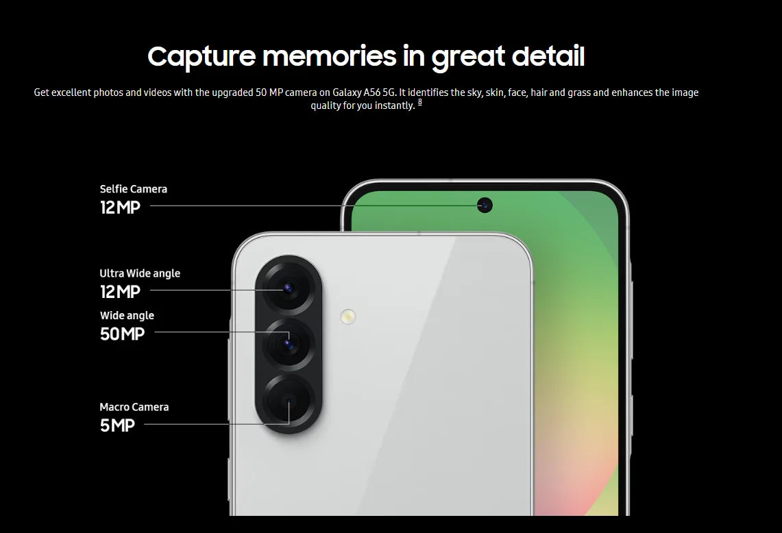 2025 NEW Samsung Galaxy A56 5G Smartphone Exynos 1580 6.7" Super AMOLED 120Hz Display 50MP Camera 5000mAh Battery Cellphone