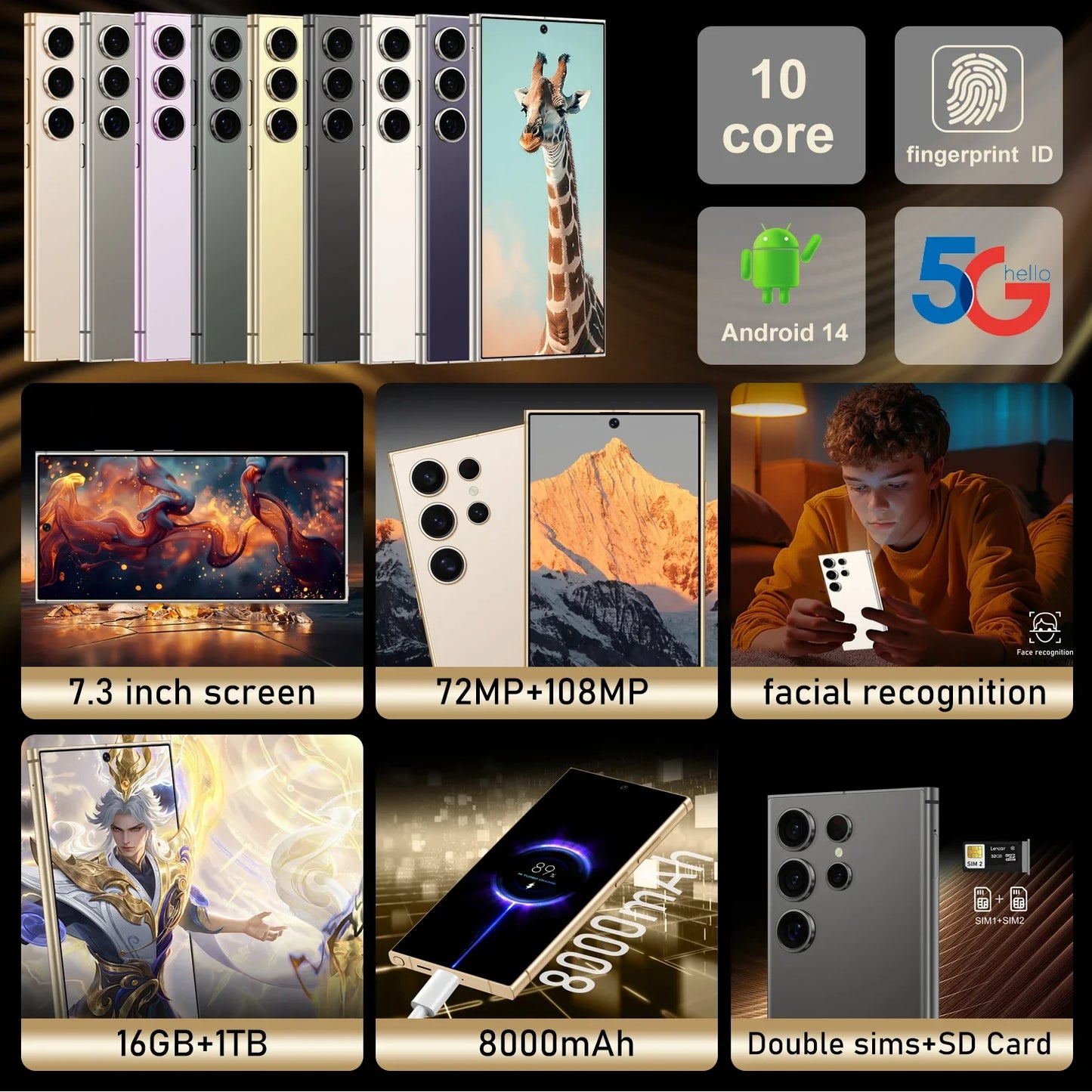 HOT 2025 new S25 Ultra original intelligent 5G dual card dual standby Android 14 system global version 8000mAh battery