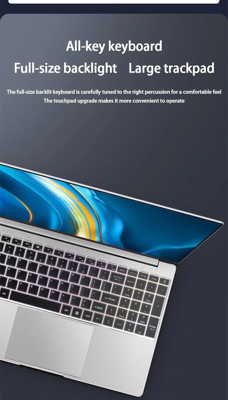 Laptop Computer 15.6 Inch CPU Intel N5095 16GB RAM 1TB WiFi6 Lightweight Business Computer Notebook Windows 11 Gaming laptops