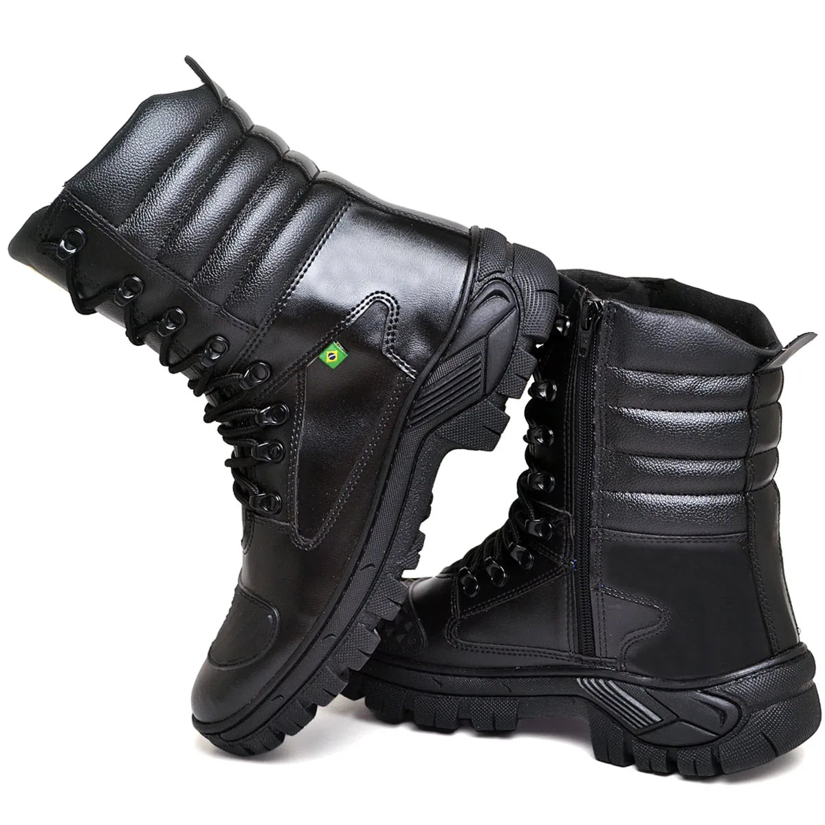 Men's Military Medium Year Boot with Black Zipper and Laces in Synthetic from 35 to 44