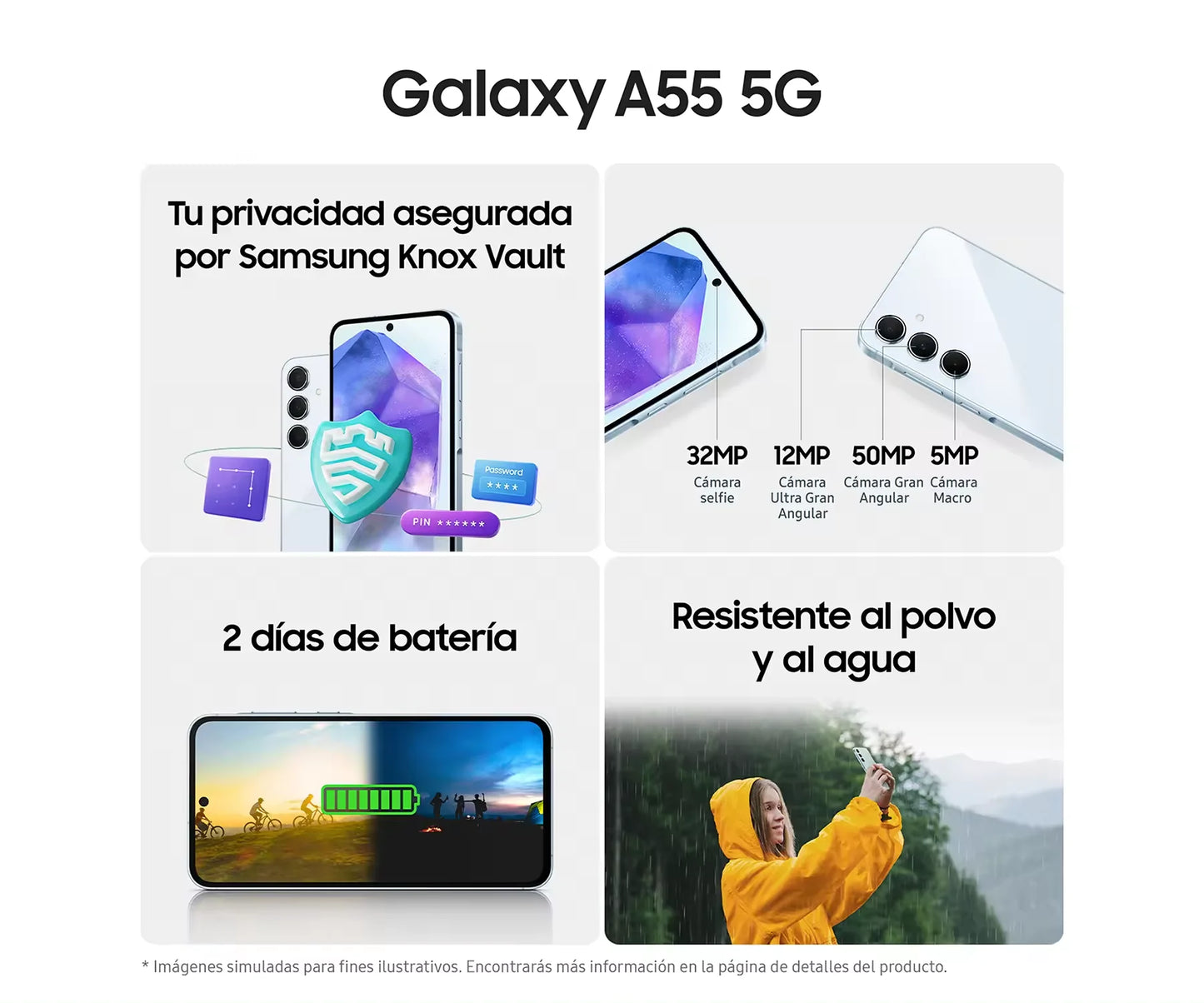 Samsung Galaxy A55 5G Smartphone Exynos 1480 50MP Camera 6.6" FHD+ Super AMOLED 120Hz Display 25W 5000mAh Battery Cellphone