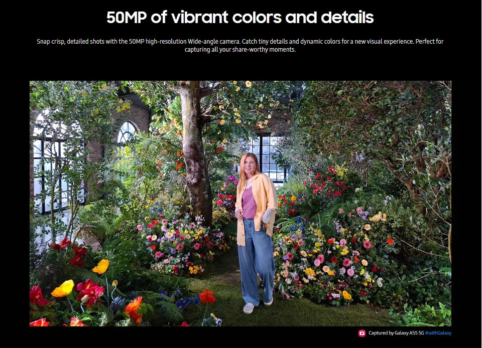 Samsung Galaxy A55 5G Smartphone Exynos 1480 50MP Camera 6.6" FHD+ Super AMOLED 120Hz Display 25W 5000mAh Battery Cellphone