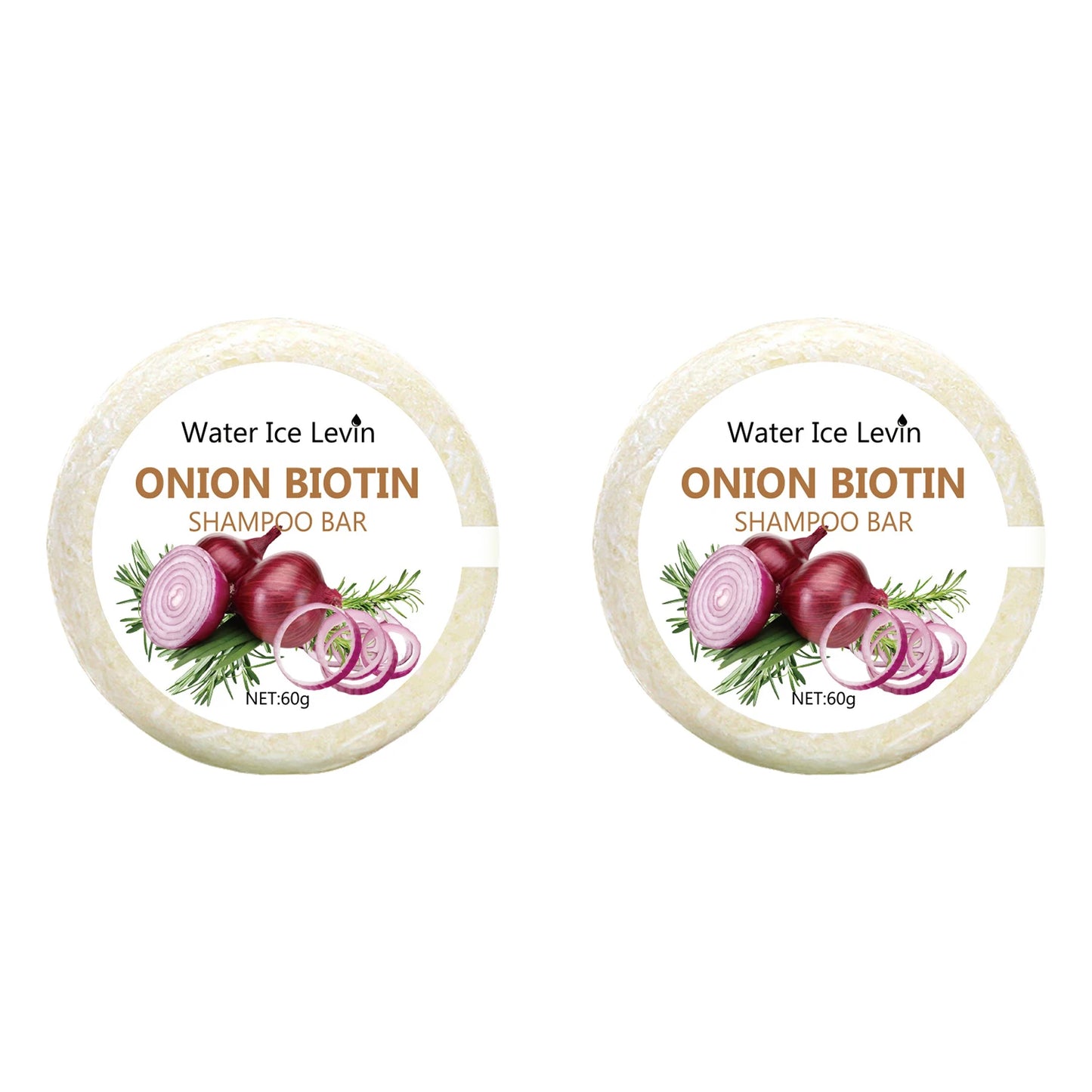 Onion and Biotin Shampoo Soap - 60g, Suitable for All Hair Types, Moisturizing and Smoothing, Rich in Rosemary Extract