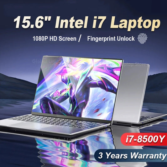 Fingerprint UnIock Notebook Windows 11 Pro 15.6 inch Laptop Computer PC Gamer Intel Core i7 8500Y Office Study Gaming Laptops i7