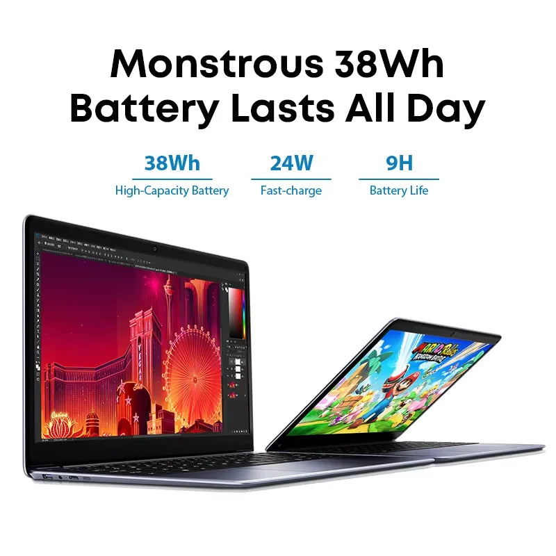 CHUWI HeroBook Pro Laptop 14.1 Inch FHD Screen Intel Celeron N4020 Dual Core UHD Graphics 600 GPU 8GB DDR4 256GB SSD Windows 11