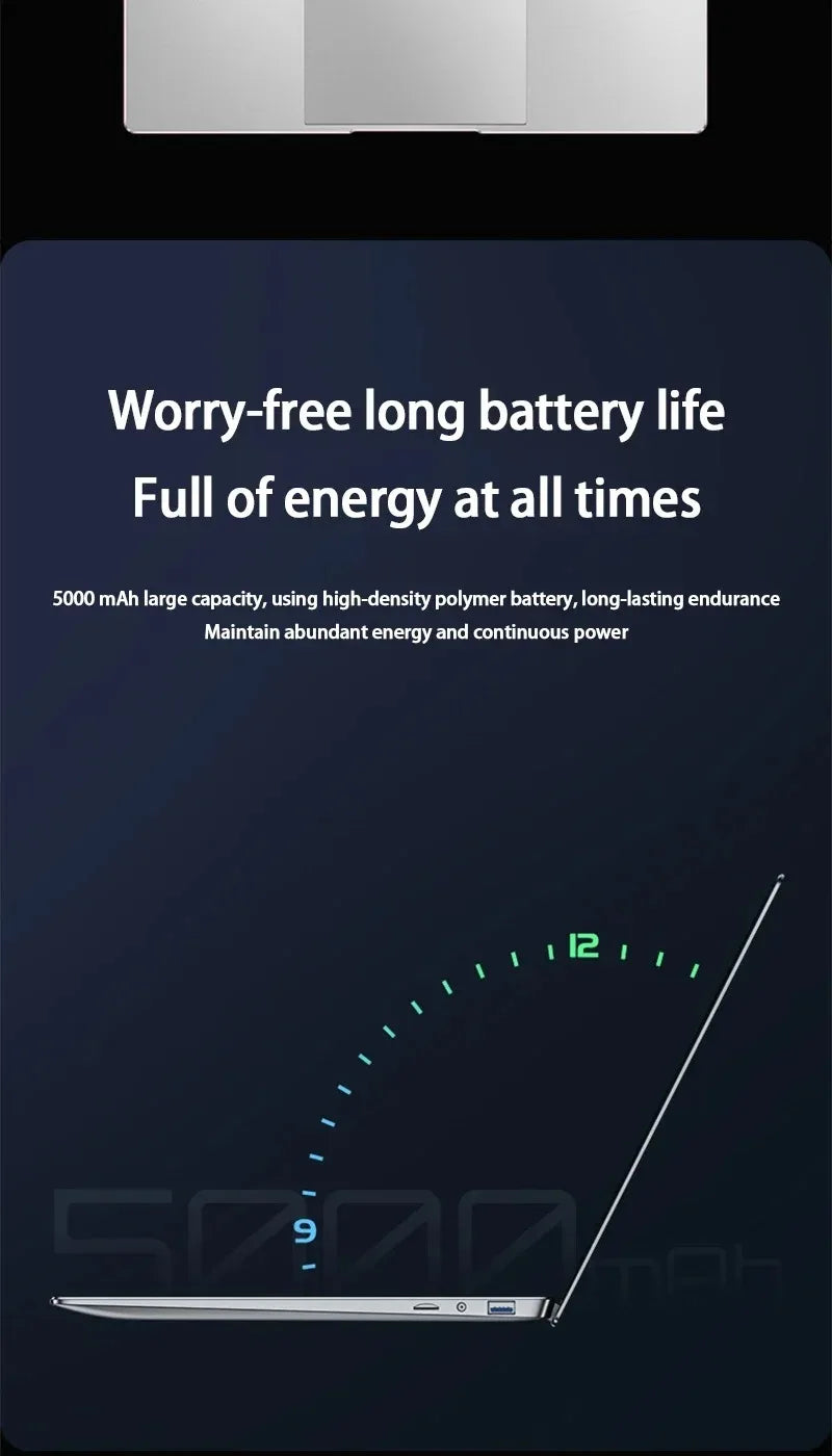 Laptop Computer 15.6 Inch CPU Intel N5095 16GB RAM 1TB WiFi6 Lightweight Business Computer Notebook Windows 11 Gaming laptops