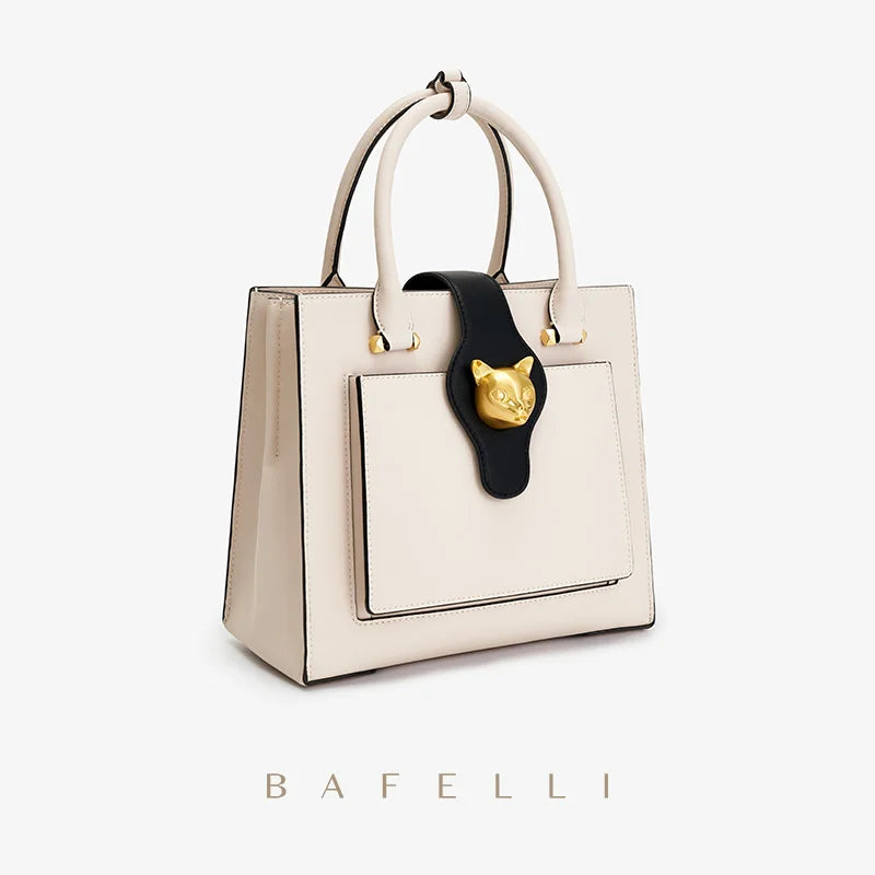 BAFELLI WOMEN'S BAGS NEW 2025 CELEBRITY FASHION CAT HANDBAG CROSSBODY SHOULDER FEMALE LEATHER DESIGNER STYLISH LUXURY PURSE
