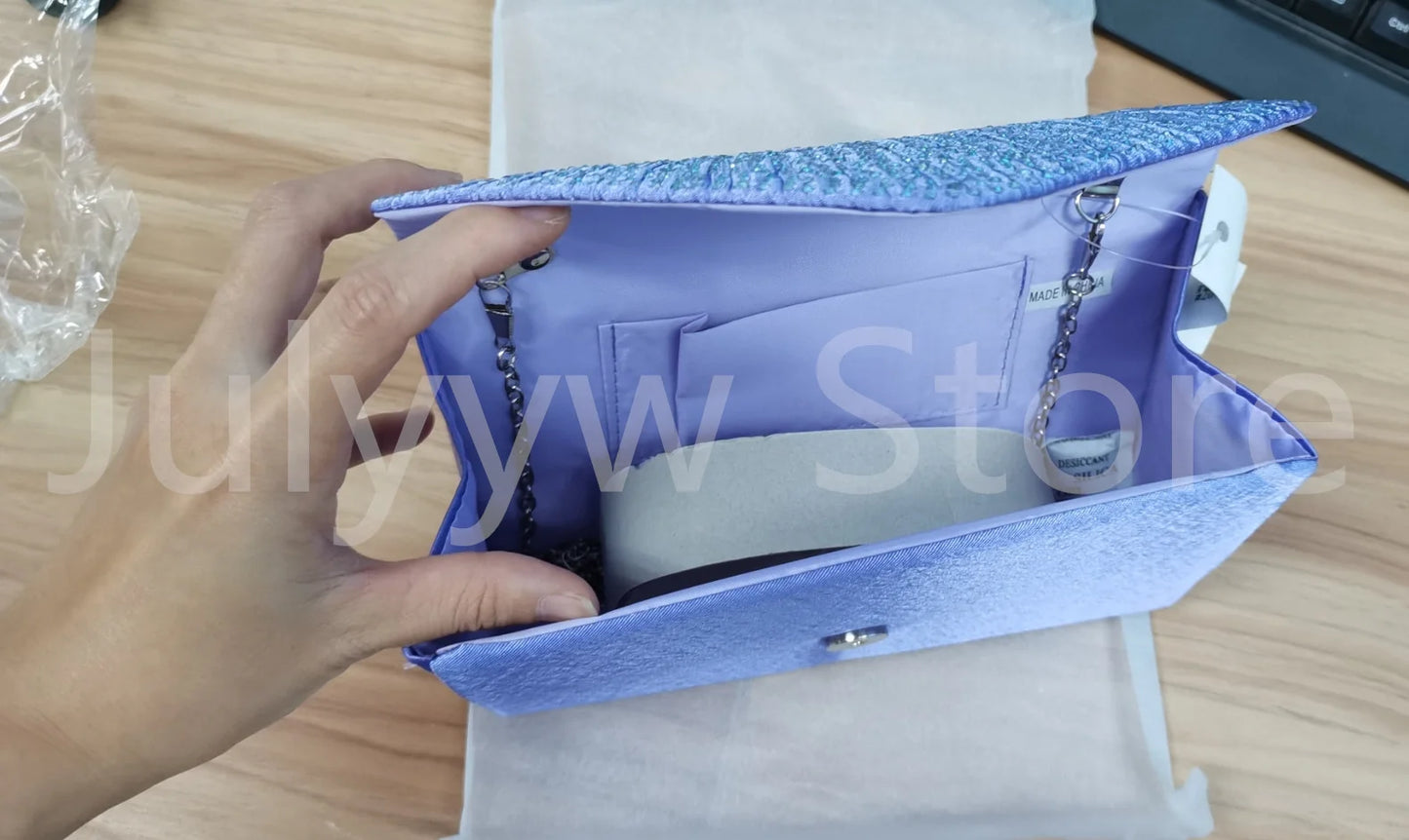Purple Women Wedding Clutch Handbag Luxury PU Leather Bags Designed Clutch Purse 2024 Envelope Summer Clutches Evening Prom Bags