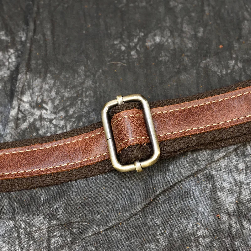 Crazy Horse Genuine Leather Men Shoulder Bag Cowhide Double Zipper Pockets Multifunctional Messenger bag Vintage mini handbag