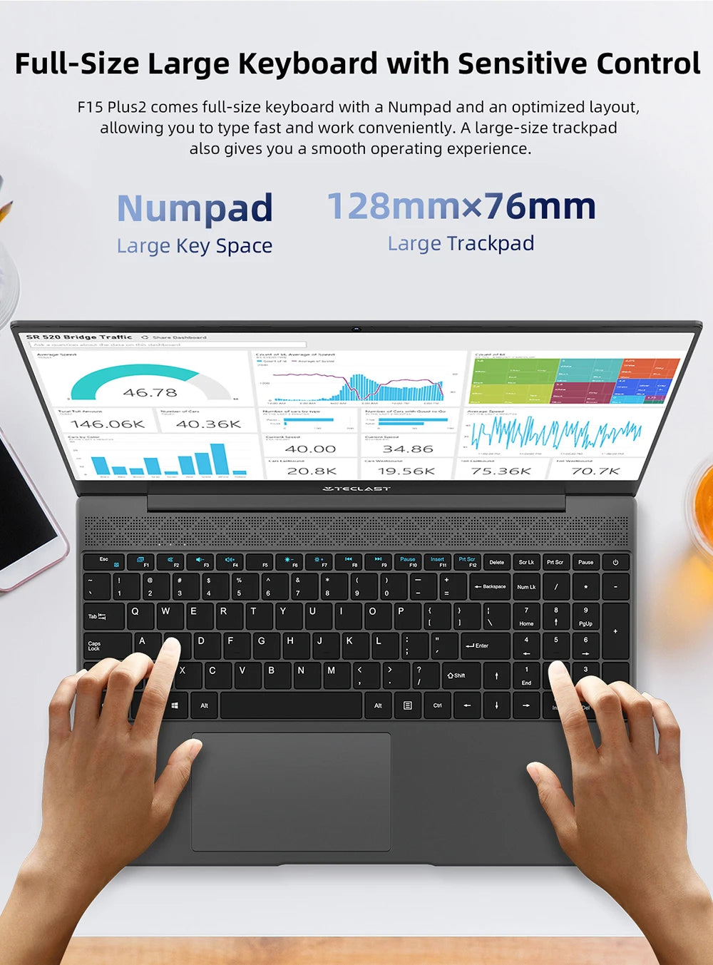 Teclast F15 Plus 2 Laptop 15.6 Inch Windows 11 Laptop 8Gb Ram 256Gb Ssd Gemini Lake N4120 Usb3.0 Mini-Hdmi Full Size Keyboard