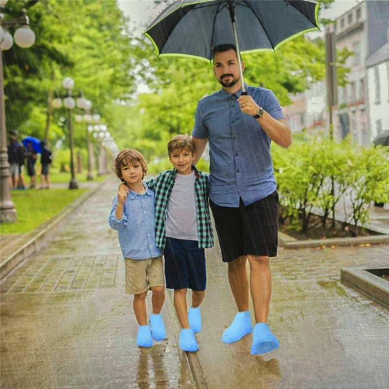 1Pair Reusable Waterproof Rain Shoes Covers Slip-resistant Rubber Rain Boot Overshoes Outdoor Walking Shoes Accessories Dropship