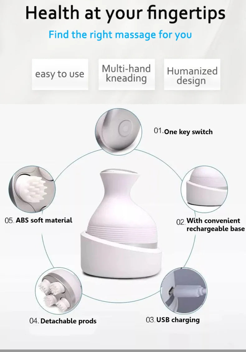 Electric Head Massage Health Care Antistress Relax Body Massagem  Deep Tissue Wireless Scalp Massager Prevent Hair Loss Relieve