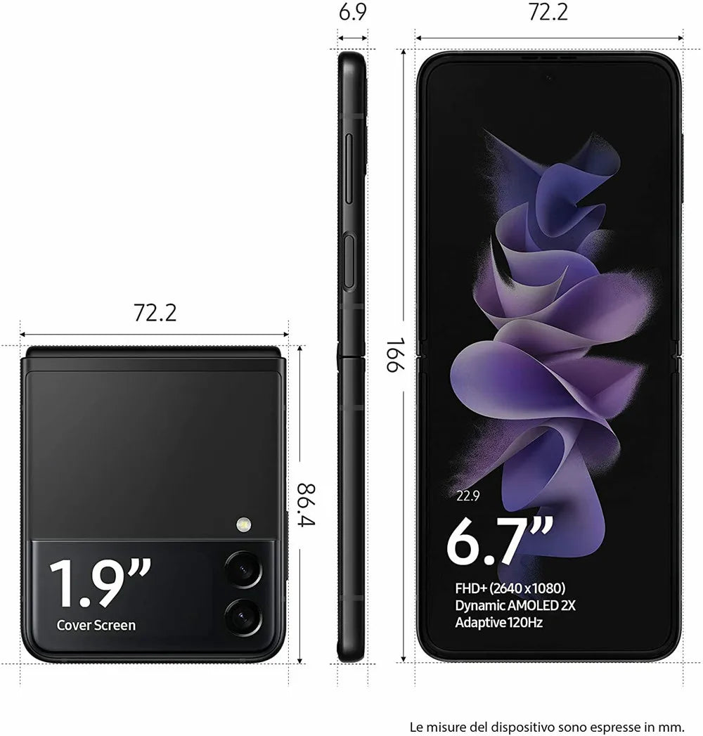 Samsung Galaxy Z Flip 3 Z Flip3 5G F711U1 F711N F711B Original 6.7" AMOLED NFC Snapdragon Unlocked Foldable 99% New Cell Phone