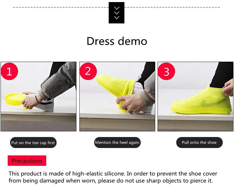 1Pair Reusable Waterproof Rain Shoes Covers Slip-resistant Rubber Rain Boot Overshoes Outdoor Walking Shoes Accessories Dropship