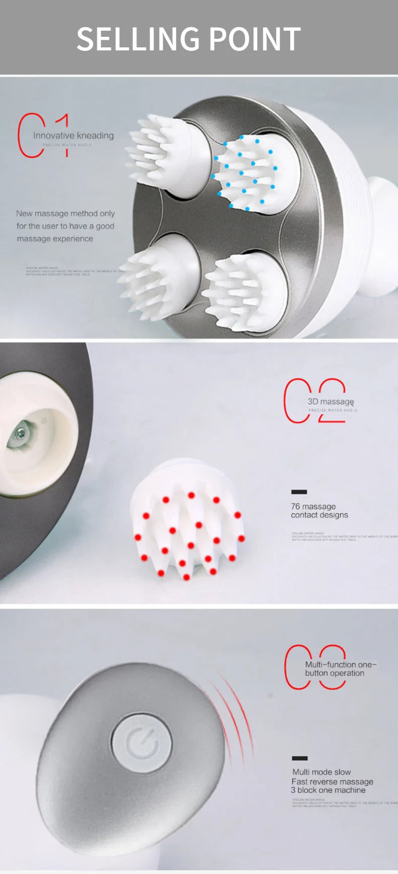 Electric Head Massage Health Care Antistress Relax Body Massagem  Deep Tissue Wireless Scalp Massager Prevent Hair Loss Relieve