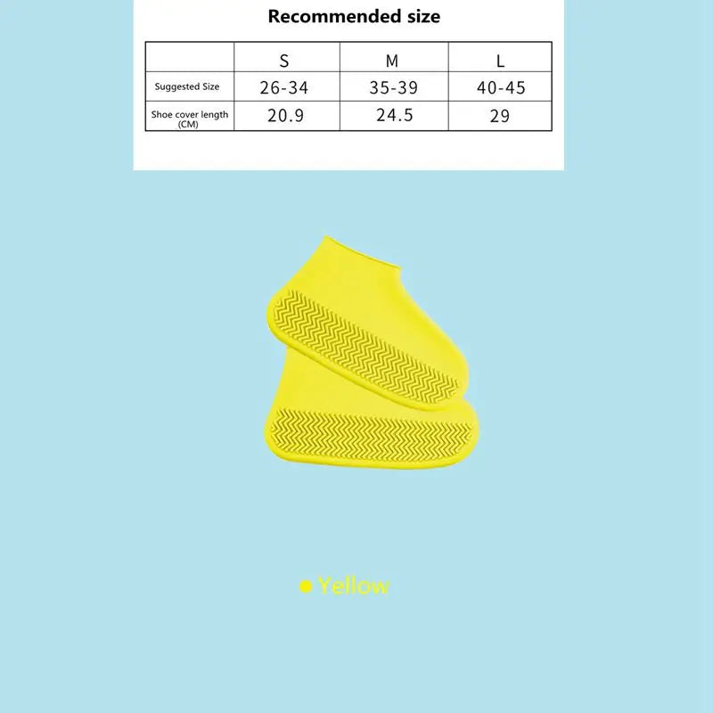 1Pair Reusable Waterproof Rain Shoes Covers Slip-resistant Rubber Rain Boot Overshoes Outdoor Walking Shoes Accessories Dropship