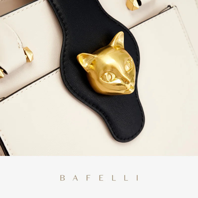 BAFELLI WOMEN'S BAGS NEW 2025 CELEBRITY FASHION CAT HANDBAG CROSSBODY SHOULDER FEMALE LEATHER DESIGNER STYLISH LUXURY PURSE