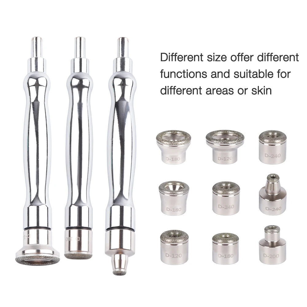 9 Tips 3 Wands Diamond Dermabrasion Accessory Tips For Facial Skin Peeling Blackhead Remover Face Care Beauty