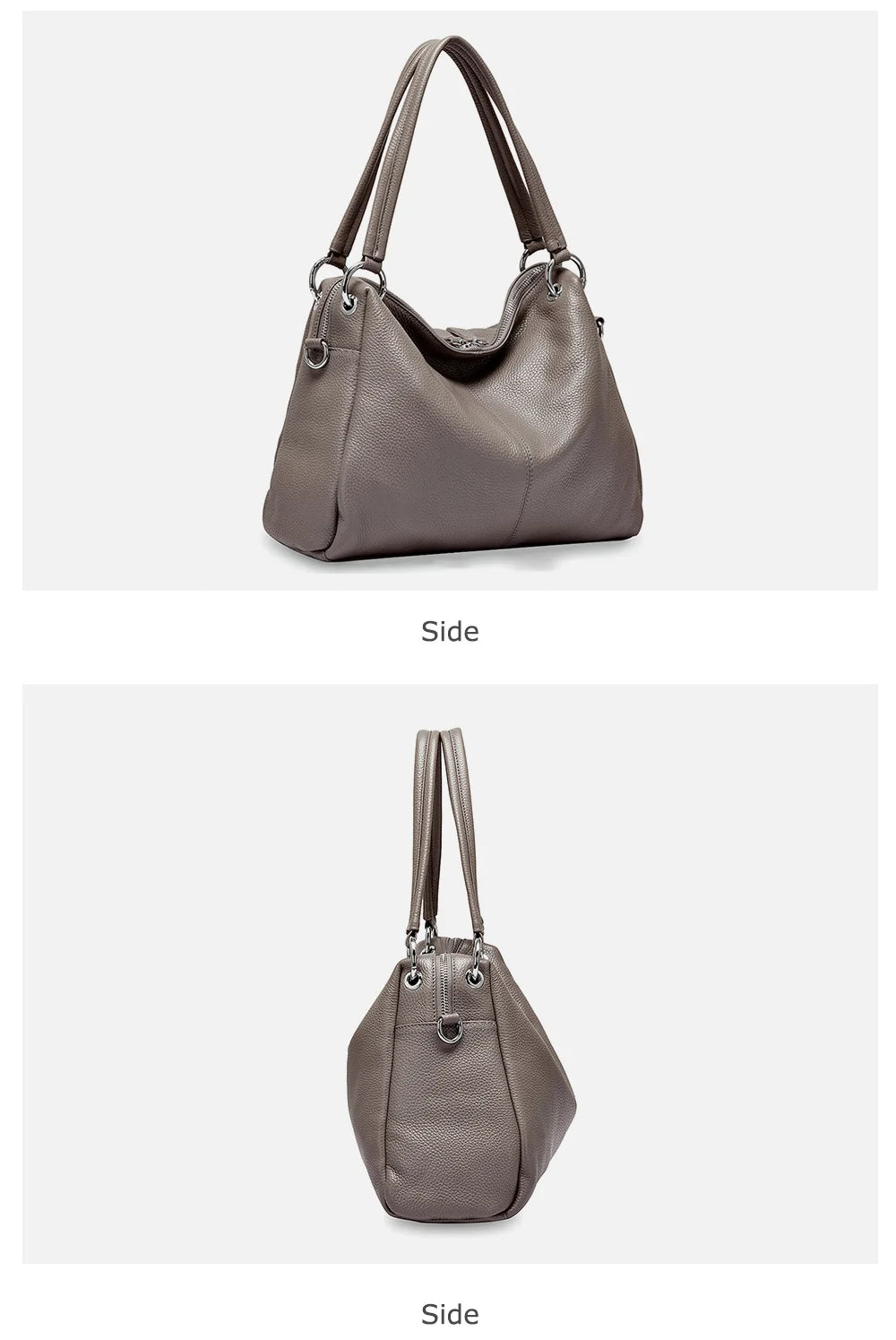 Zency Fashion Hobos 100% Genuine Leather Soft Skin Women Shoulder Bag Classic Black Elegant Lady Crossbody Purse Tote Handbag