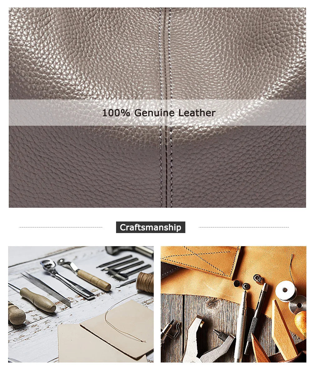 Zency Fashion Hobos 100% Genuine Leather Soft Skin Women Shoulder Bag Classic Black Elegant Lady Crossbody Purse Tote Handbag