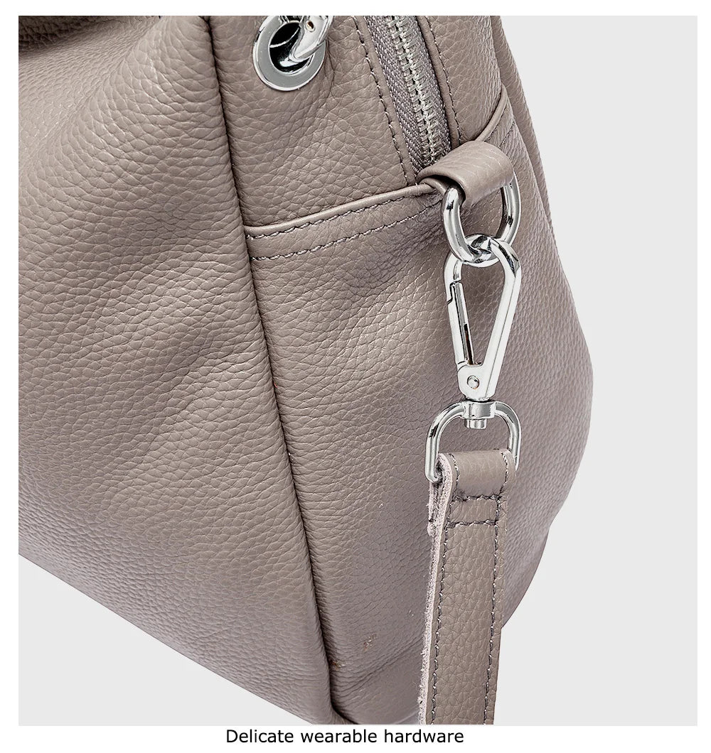 Zency Fashion Hobos 100% Genuine Leather Soft Skin Women Shoulder Bag Classic Black Elegant Lady Crossbody Purse Tote Handbag