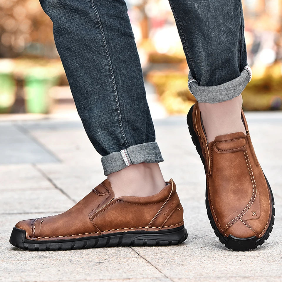 Nougxm Men Shoes Slip On Loafers Spring Autumn Comfortable Fashion designer Casual Leather Men Shoes