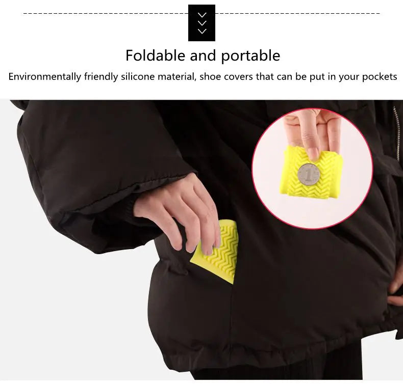 1Pair Reusable Waterproof Rain Shoes Covers Slip-resistant Rubber Rain Boot Overshoes Outdoor Walking Shoes Accessories Dropship