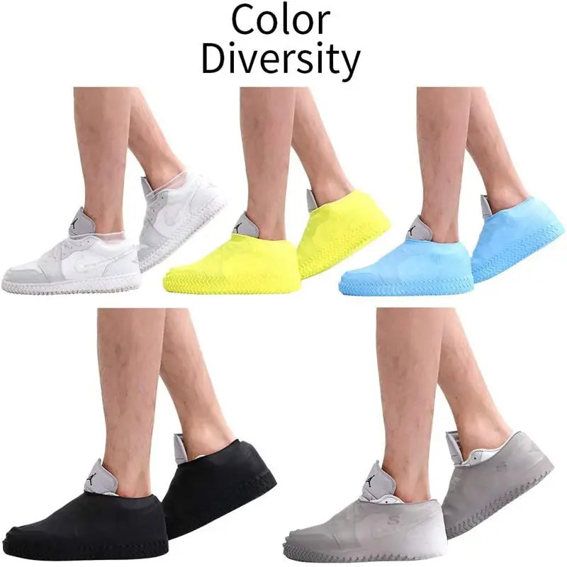 1Pair Reusable Waterproof Rain Shoes Covers Slip-resistant Rubber Rain Boot Overshoes Outdoor Walking Shoes Accessories Dropship