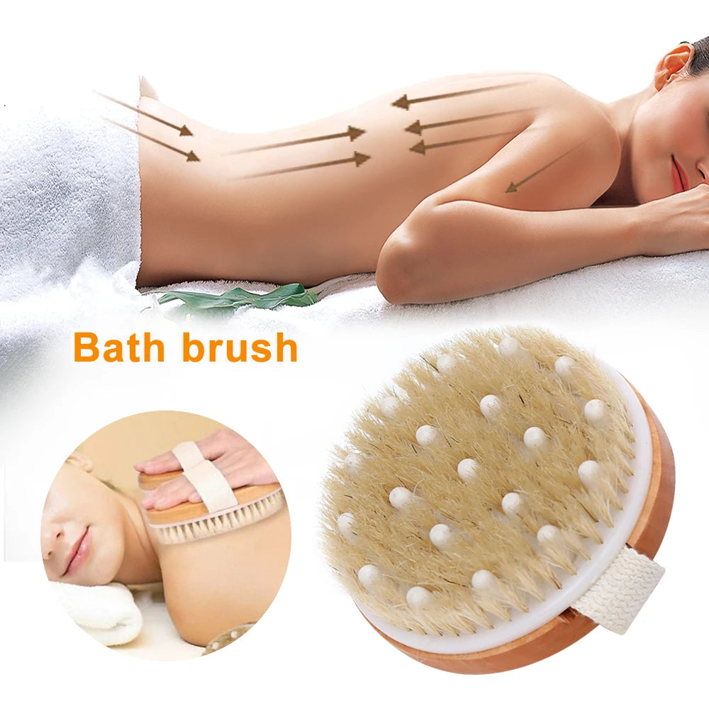 BRISTLE HYDREA BODY BRUSH CELLULITE SHOWER DRY SKIN EXFOLIATION SCRUBBER