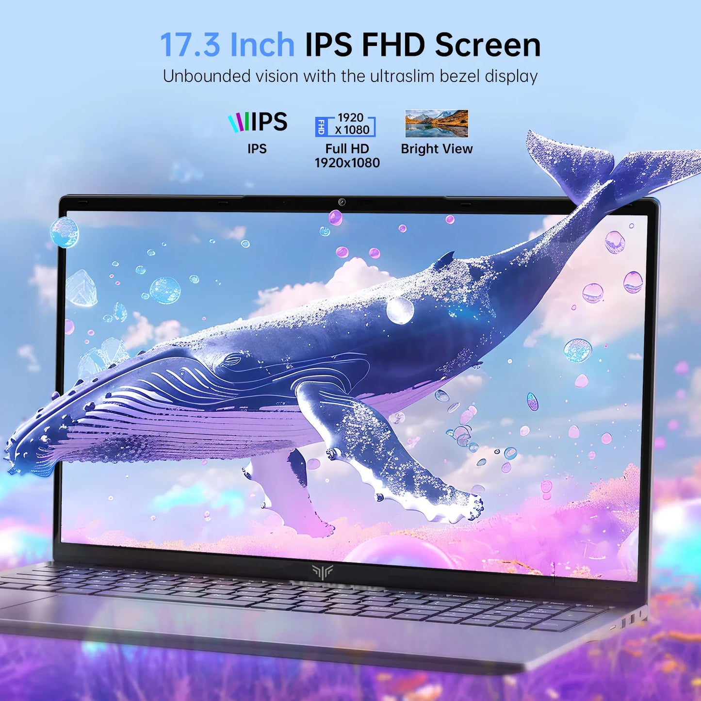 KAIGERR AX17 17.3 inch Laptop Intel N97 16GB RAM 512GB SSD Windows 11 Pro Notebook Wifi 6 BT5.2 6000Mah Battery