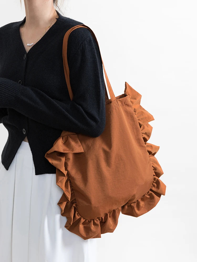 MABULA Ruffled Women's Casual Shopper Handbag Ruched Chic Ultra Thin Shoulder Hobo Purse Large Capacity Tote Bag for work