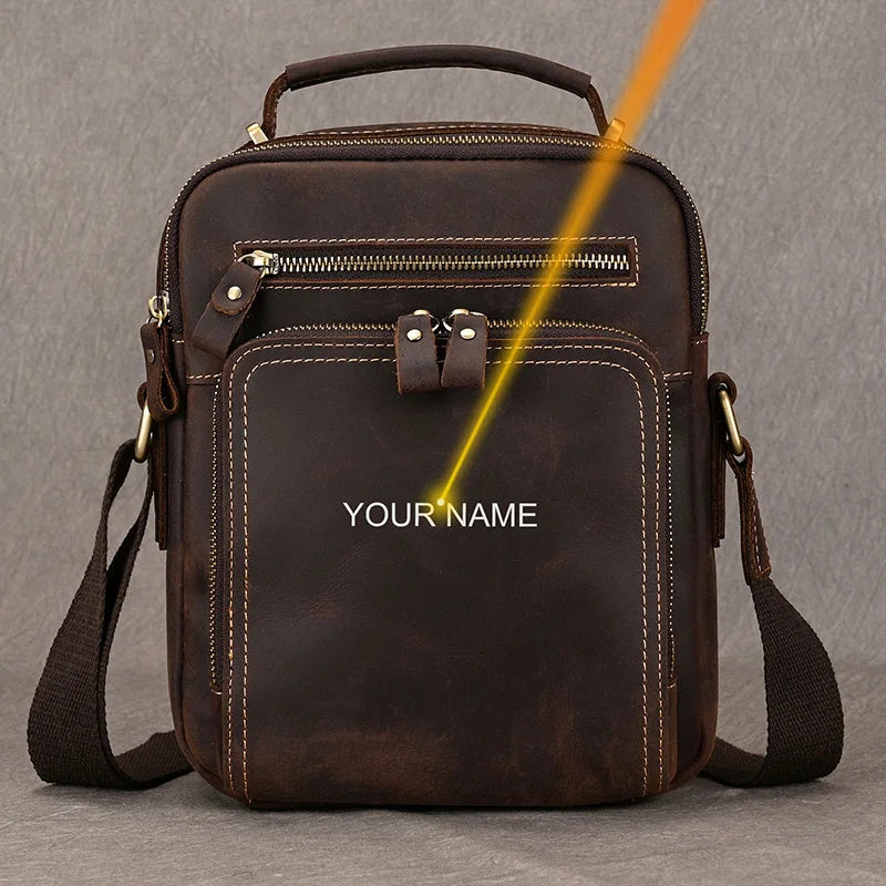 Newsbirds Leather Shoulder Bag Vintage Style Crossbody Bag Books School Bag Of Men Male Daily Messenger Bag Crazy Horse Skin