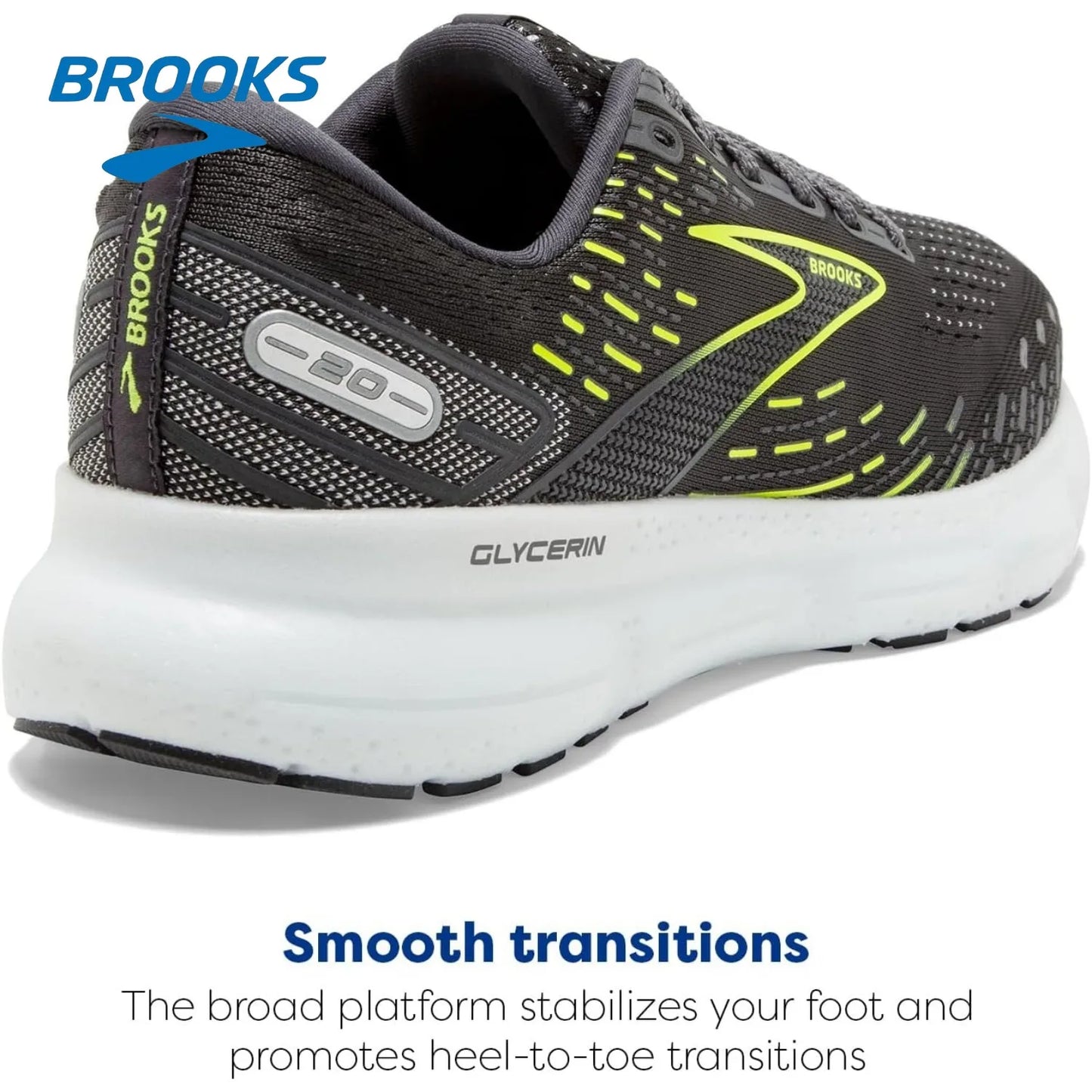 Brooks Men's Glycerin 20 Neutral  Offers A Breathable Upper And Luxurious Cushioning For Comfort