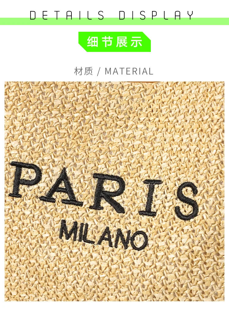 Fashion Letters Pp Straw Women Shoulder Bags Casaul Hobos Woven Handbags Summer Beach Large Capacity Tote Bag Big Shopper Purses