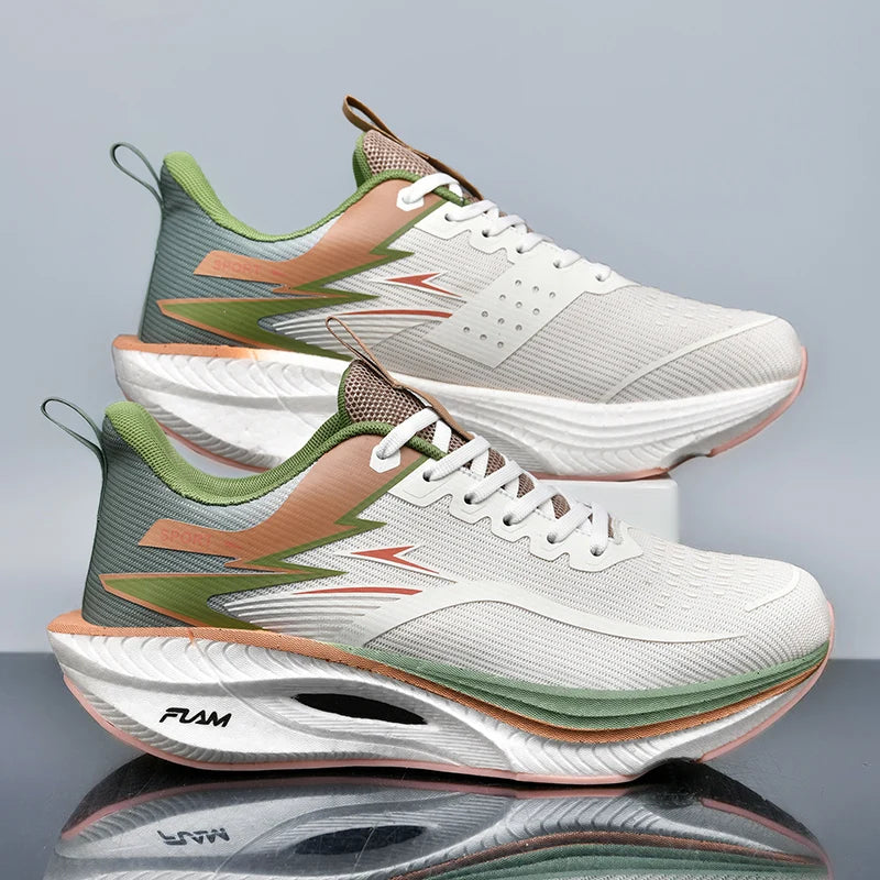 Couple Men's and Women's Carbon Plate Full-Length Summer Breathable Running Professional Breathable Running Shoes Shock-Absorbin