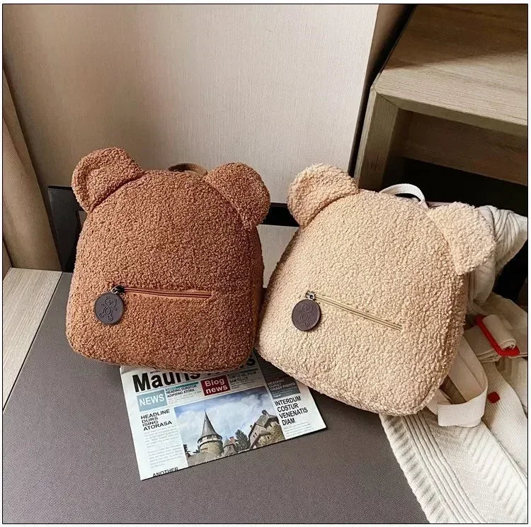 Girl Cute Backpack Women Sweet Travel Backpack Bag High Quality School Bag Girl Solid Soft Handbag Backpack Women