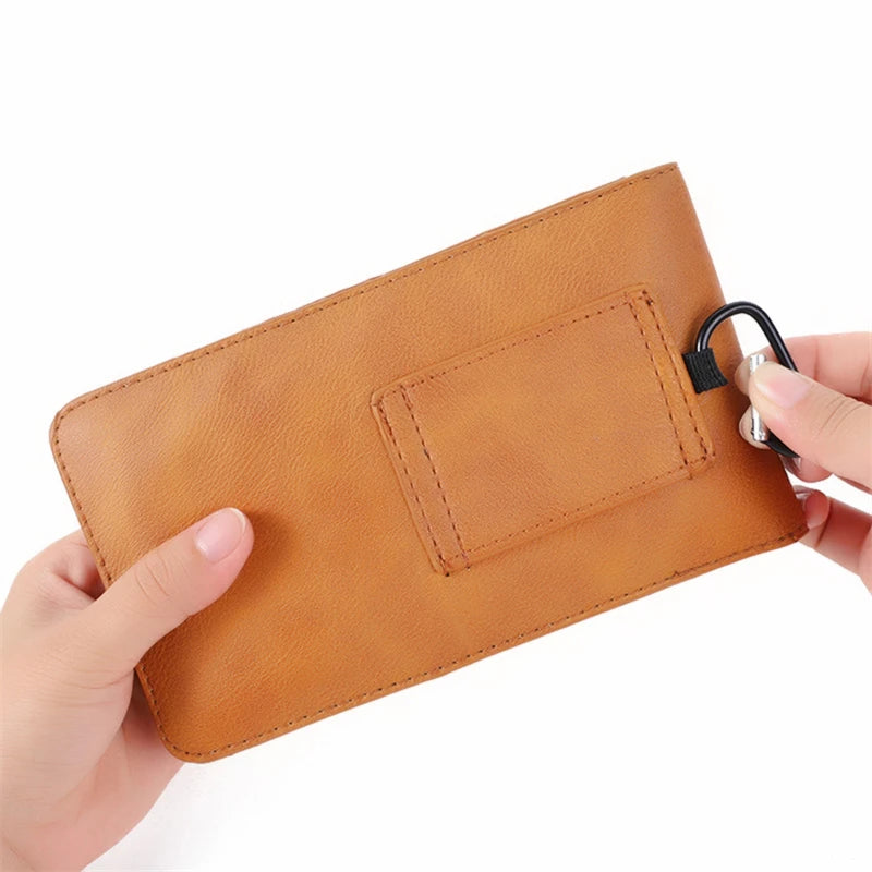 Fashion Leather Male Waist Pack Phone Pouch Bags Waist Bag Men's Belt Bag Multifunctional Water Proof Waist Bag Crossbody Bags