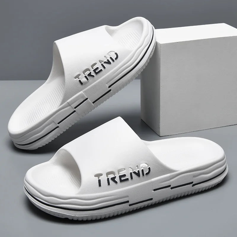 Men's Non-Slip EVA Platform Slides Comfortable Soft Sole Cloud Slippers For Indoor Outdoor Bathroom Beach Summer Sandals for Men