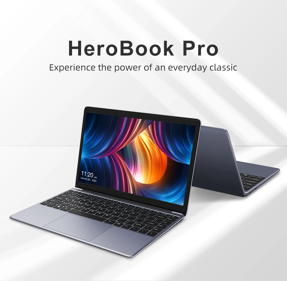 CHUWI HeroBook Pro Laptop 14.1 Inch FHD Screen Intel Celeron N4020 Dual Core UHD Graphics 600 GPU 8GB DDR4 256GB SSD Windows 11