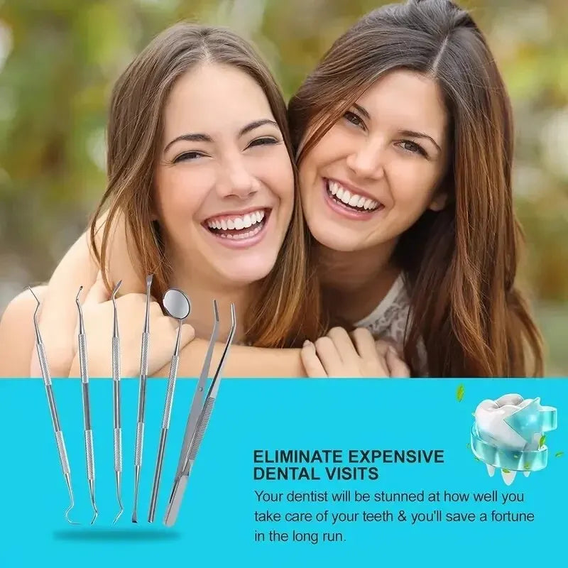 Stainless Steel Dentist Oral Tools Cleaning Flossing Tartar Removal Easy to Clean Not Easy to Break Dental Oral Mirror Care Kit