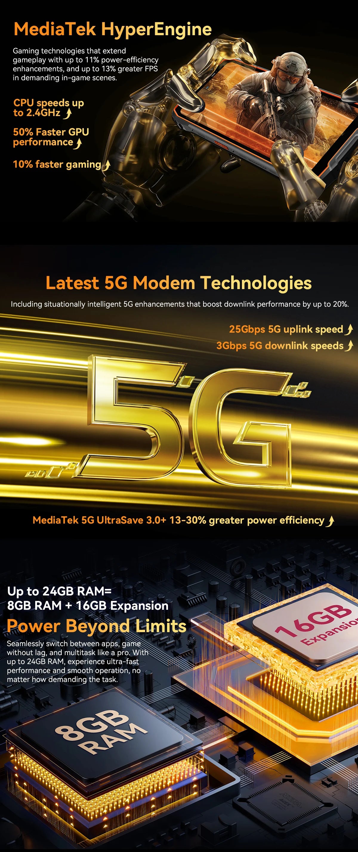 BLACKVIEW BL7000 5G AI Rugged Phone Deepseek GPT Android 15 Smartphone, 6.78" HD+2.4K Display 120Hz, 24(8+16)GB 256GB, 7500Amh