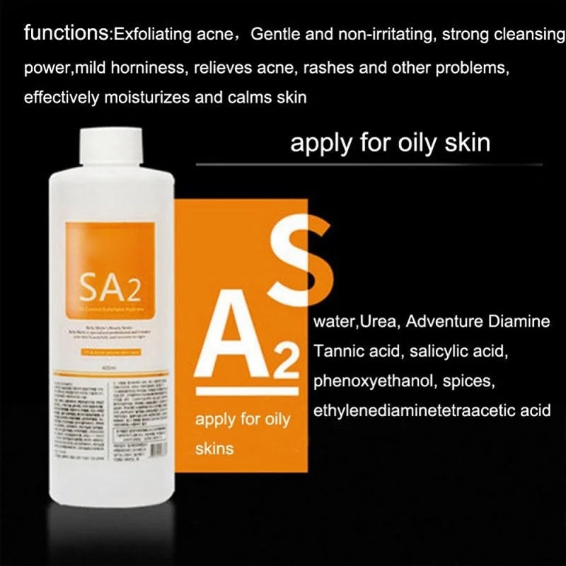 AS1 SA2 AO3 Small Bubble Aqua Peeling Solution 400ml Hydrogen Oxygen Dermabrasion Facial Cleaning Blackhead Export Liquid Beauty