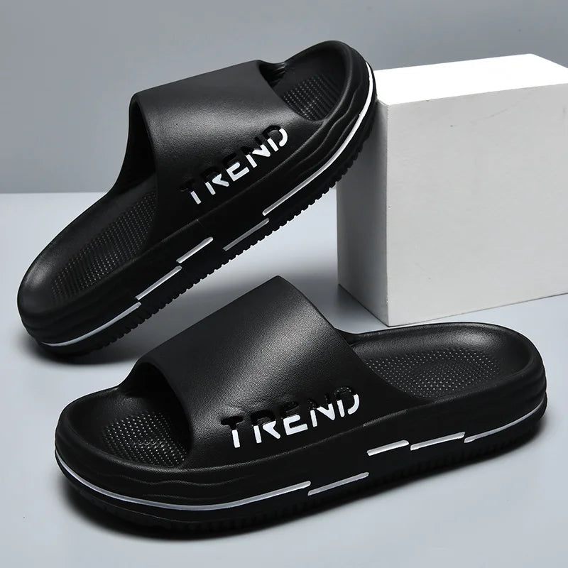 Men's Non-Slip EVA Platform Slides Comfortable Soft Sole Cloud Slippers For Indoor Outdoor Bathroom Beach Summer Sandals for Men